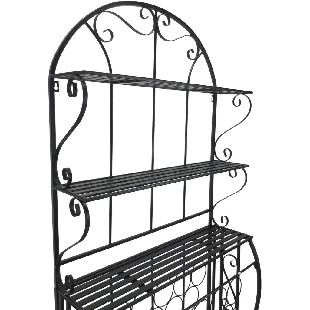 Weinregal Weinhalter Flaschenregal Standregal für 9 Flaschen Metall Schwarz 75 x 25 x 169 cm