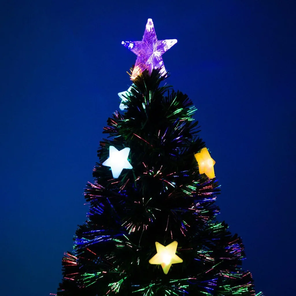 Weihnachtsbaum mit 16-LED-Lampen Glasfaser 120 cm grün