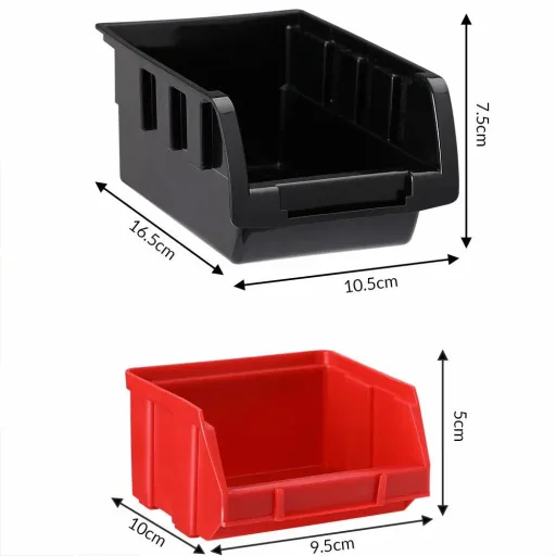 Werkzeugwand mit Stapelboxen 32 Stück - 2 Wandplatten 32x38x2 cm