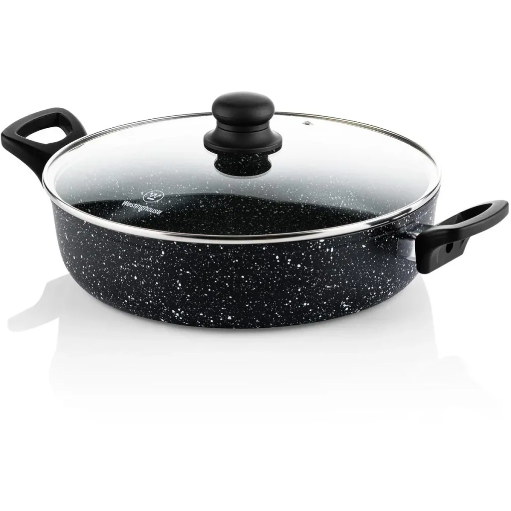 Black Marble SET - Bratpfanne 28 cm + Auflaufform 25 cm + Bratpfanne 28 cm - Schwarz