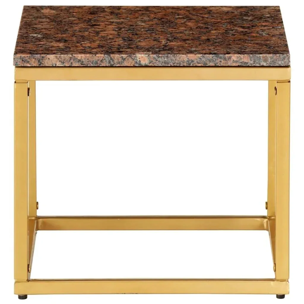 Couchtisch 40x40x35 cm echter Stein mit Marmortextur braun