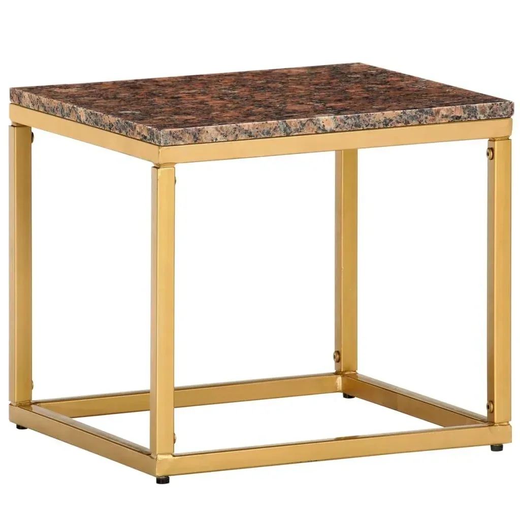 Couchtisch 40x40x35 cm echter Stein mit Marmortextur braun