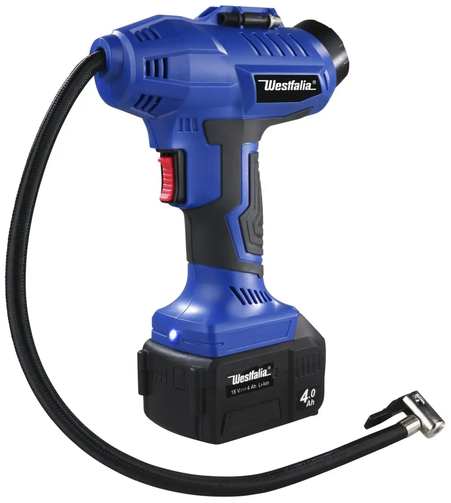 Akku-Luftpumpe 18 Volt, mit Akku 4A und Ladegerät