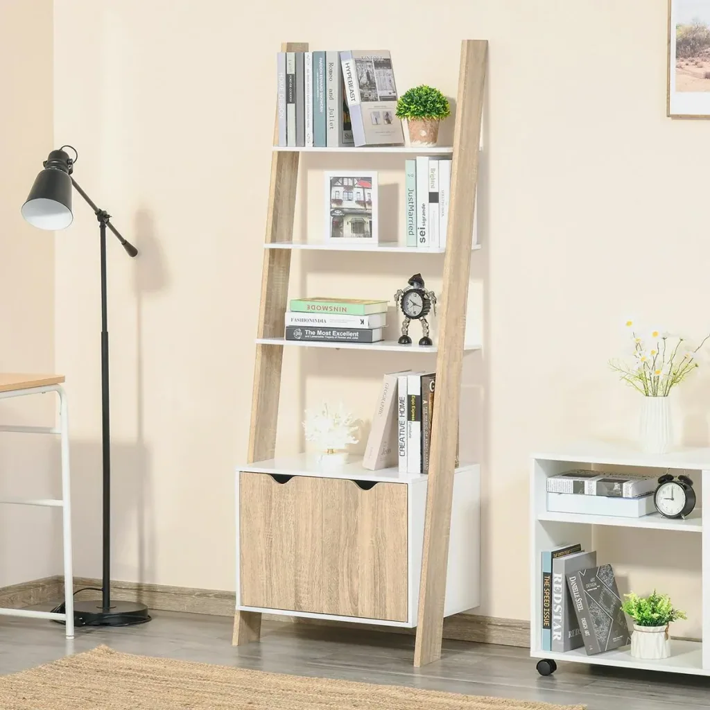 Standregal Bücherregal 3-stufiges Büroregal Lagerregal Aktenregal Küchenregal Spanplatte Eiche+Weiß 60 x 40 x 170 cm