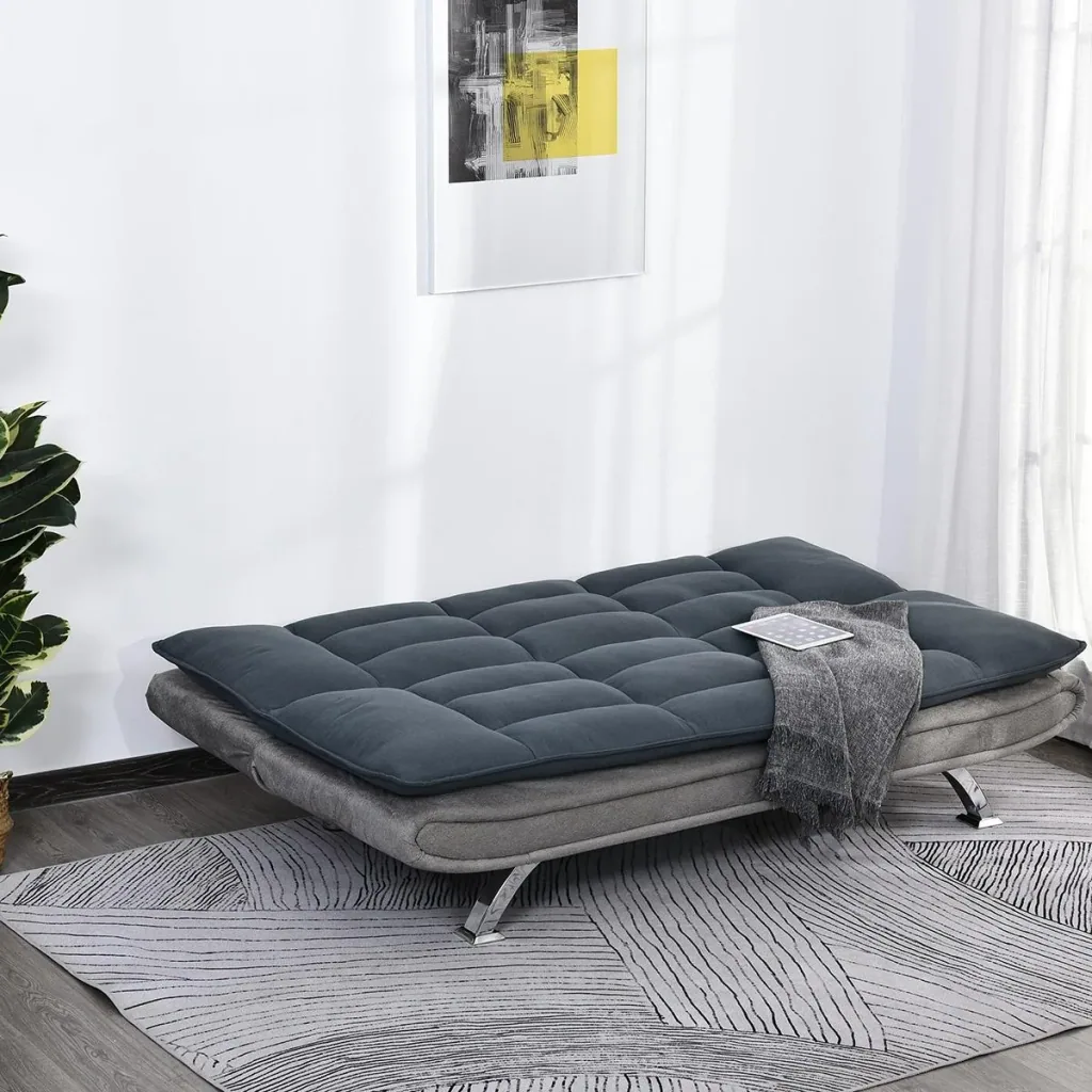Schlafsofa, Klappsofa, 3-Sitzer Stoffsofa, Chaiselongue, Bettsofa, Sofa mit Schlaffunktion, Sofagarnitur, Verstellbarer
