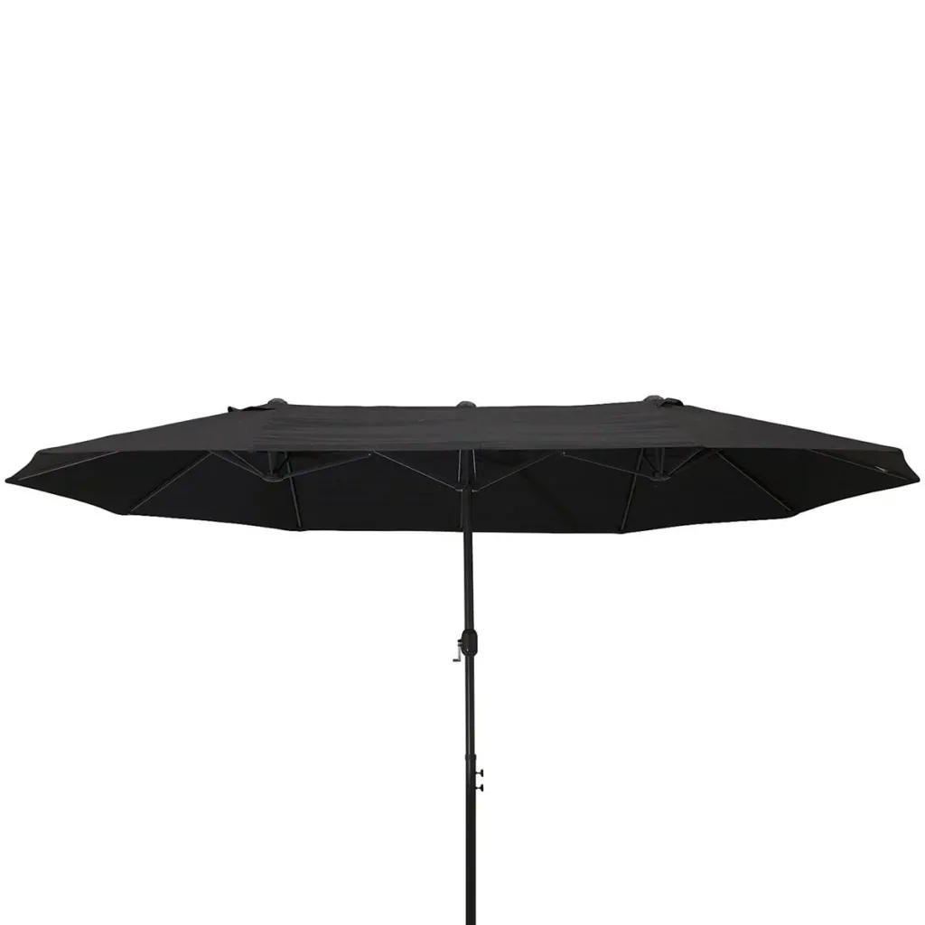 Marktschirm mit Handkurbel schwarz