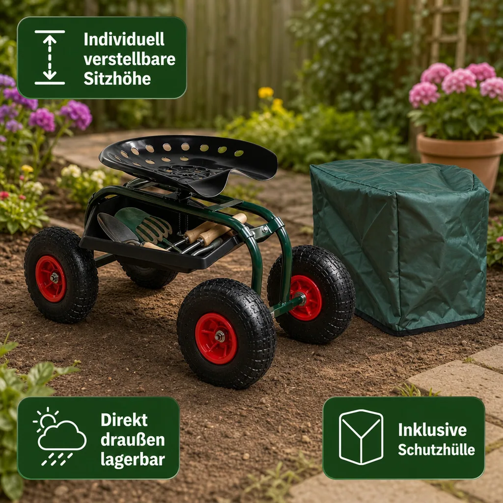Rollsitz Outdoor "Deluxe" mit Schutzhülle