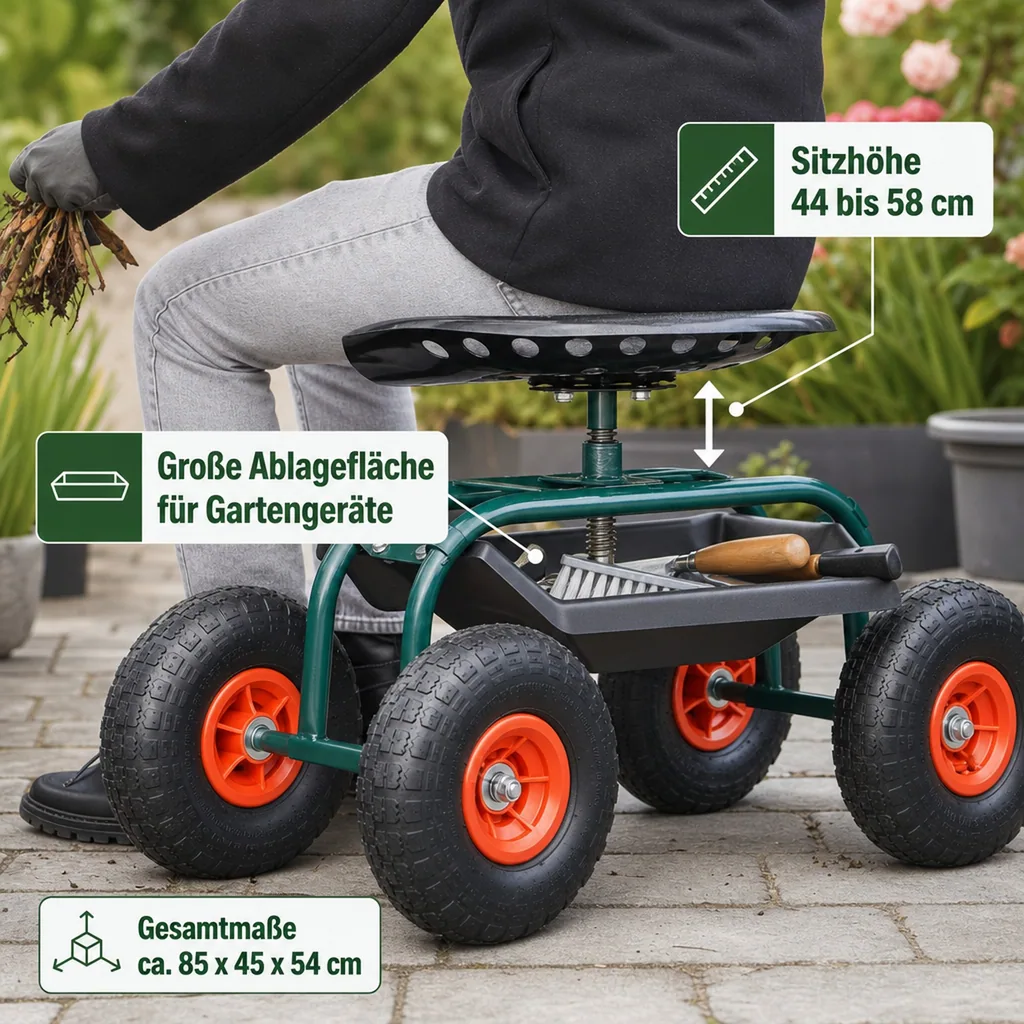 Outdoor-Rollsitz „Deluxe“ mit Schutzhülle