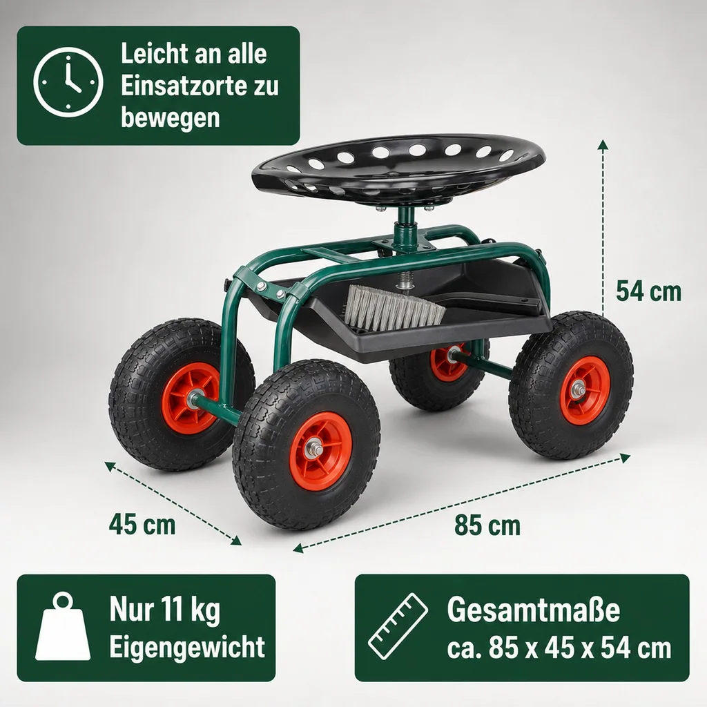 Outdoor-Rollsitz „Deluxe“ mit Schutzhülle