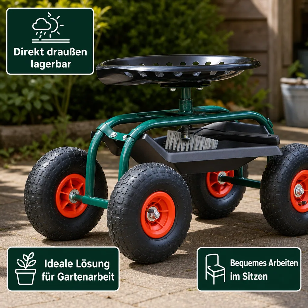 Outdoor-Rollsitz „Deluxe“ mit Schutzhülle