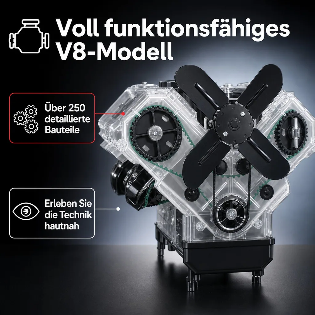 Der große Technikbausatz V8 Motor