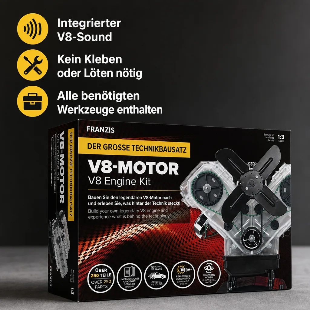 Der große Technikbausatz V8 Motor