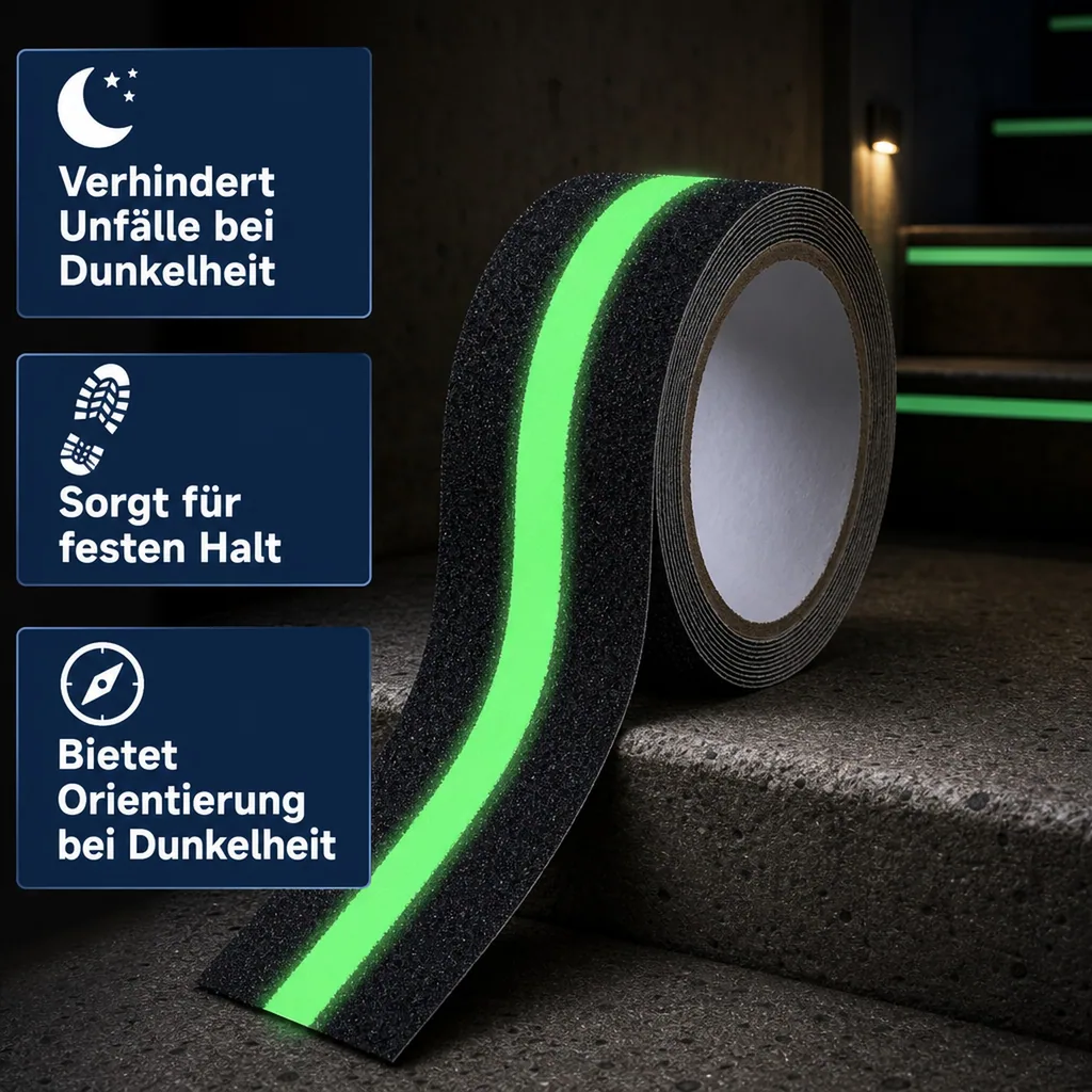 Anti-Rutsch-Leuchtband 2in1, 1 Stück