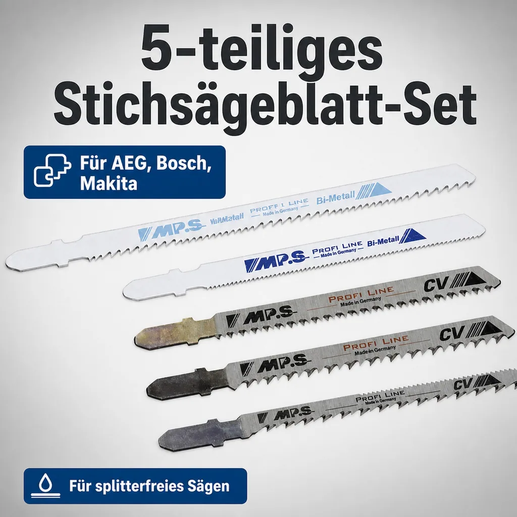 Stichsägeblatt Set 5 teilig. für AEG, Bosch und Makita