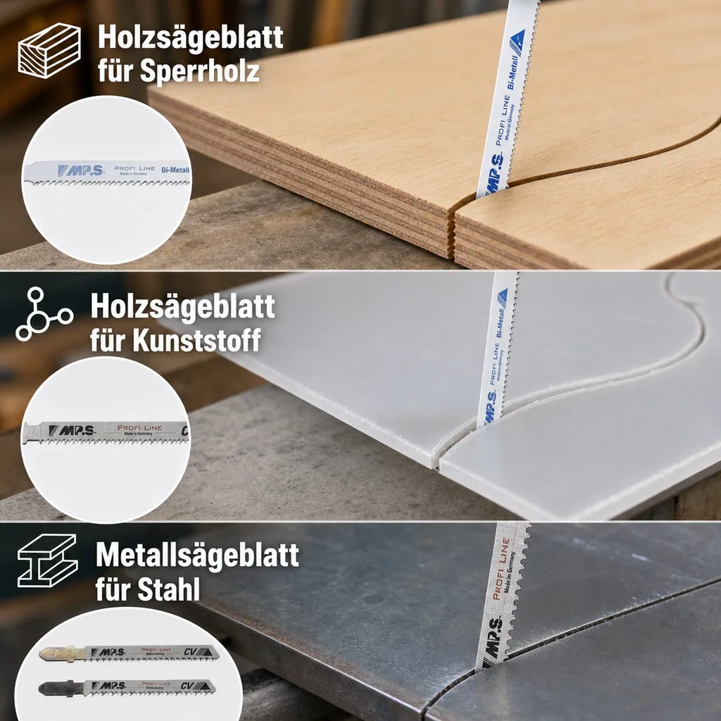 Stichsägeblatt Set 5 teilig. für AEG, Bosch und Makita
