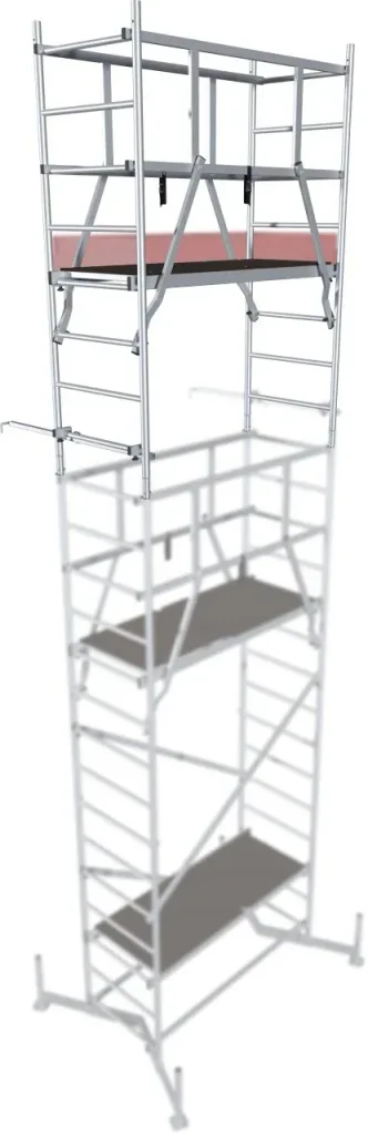 MONTO ClimTec Aluminium-ArbeitsGerüst, 2. Aufstockung, Arbeitshöhe ca. 7,00 m