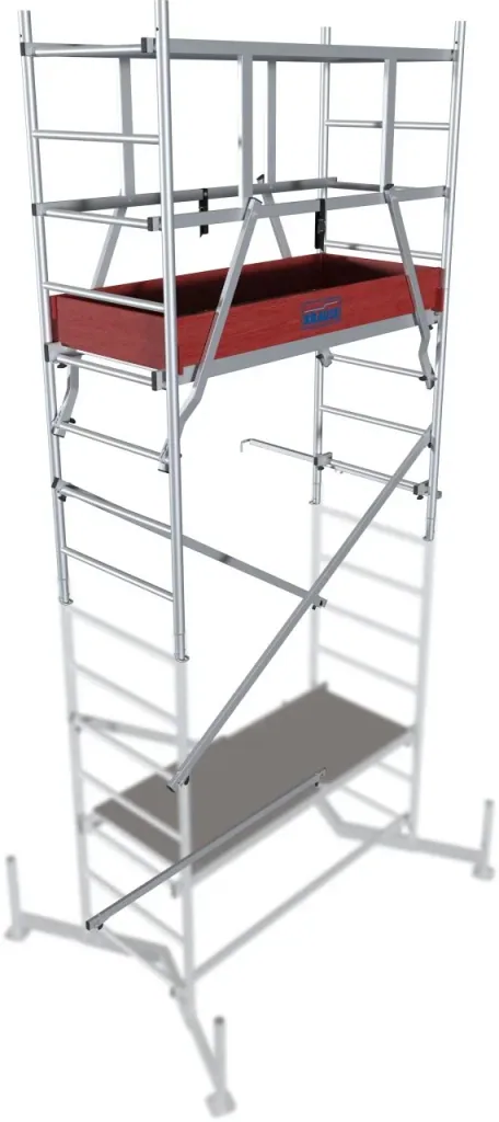 MONTO ClimTec Aluminium-ArbeitsGerüst, 1. Aufstockung, Arbeitshöhe ca. 5,00 m