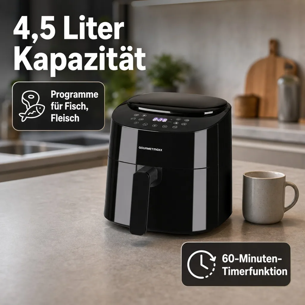 Digital Heißluft-Fritteuse 4,5 Liter