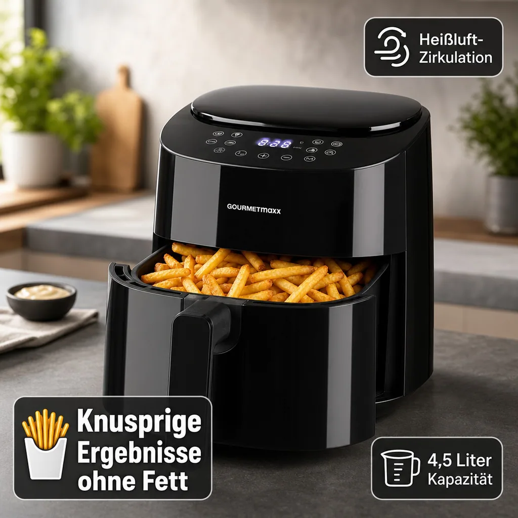 Digital Heißluft-Fritteuse 4,5 Liter
