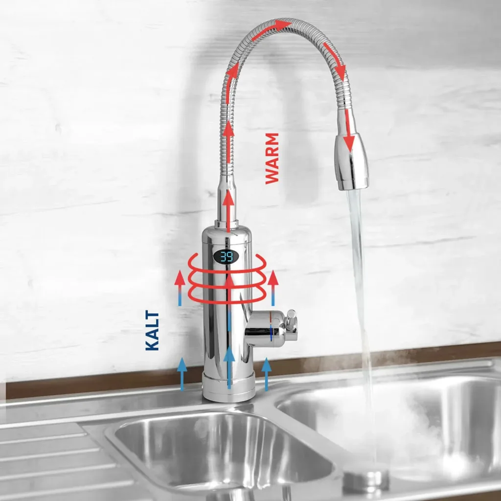 Aquadon Smart Heater, Warm- und Kaltwasserarmatur Flex Head