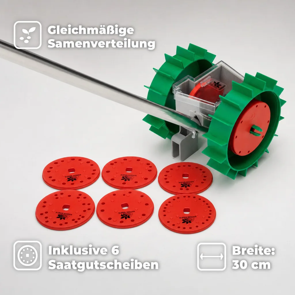 Handsämaschine "Super Seeder" inklusive 6 Saatgutscheiben