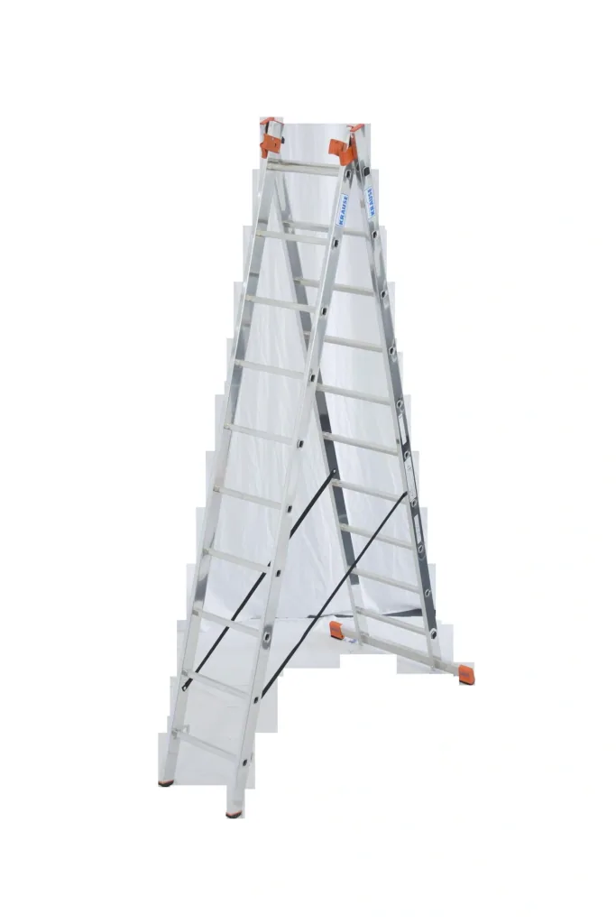 Tribilo Sprossen-Vielzweckleiter 3-teilig, 3 x 10 Sprossen