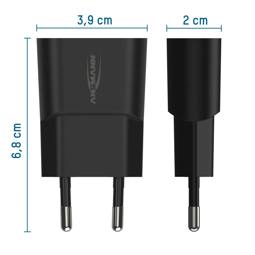 Heimladegerät HC105 – 5W USB-Stromadapter, 1x USB-Port, 5V DC, Schwarz