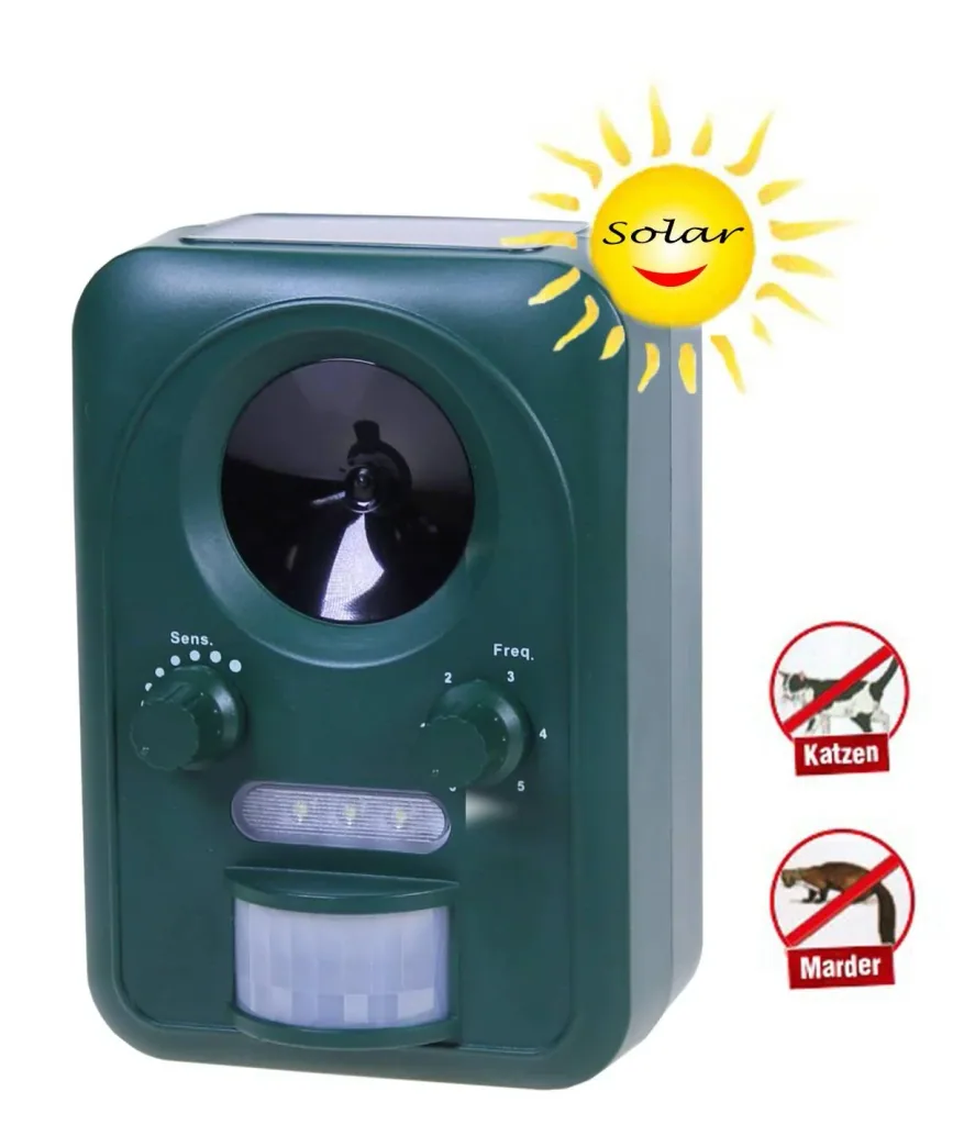 Universal Solar-Tiervertreiber mit Ultraschall & Blitzlicht