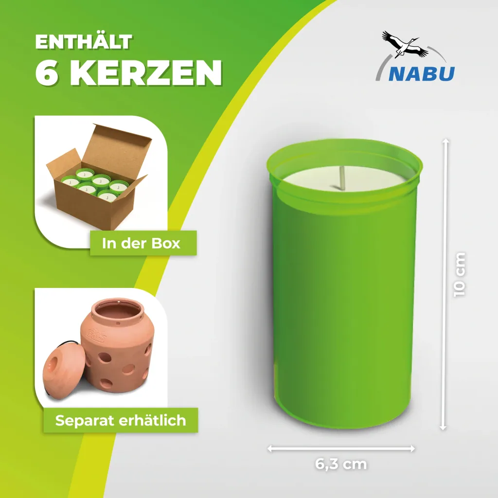 Kerzen "Firefly" 6er Set für Frostwächter aus Terracotta
