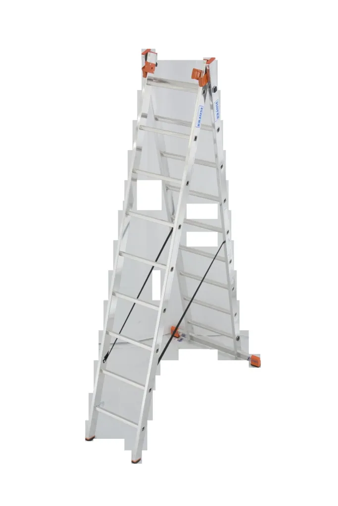 Tribilo Sprossen-Vielzweckleiter 3-teilig, 3 x 9 Sprossen