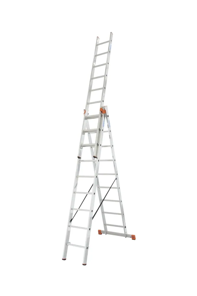 Tribilo Sprossen-Vielzweckleiter 3-teilig, 3 x 9 Sprossen