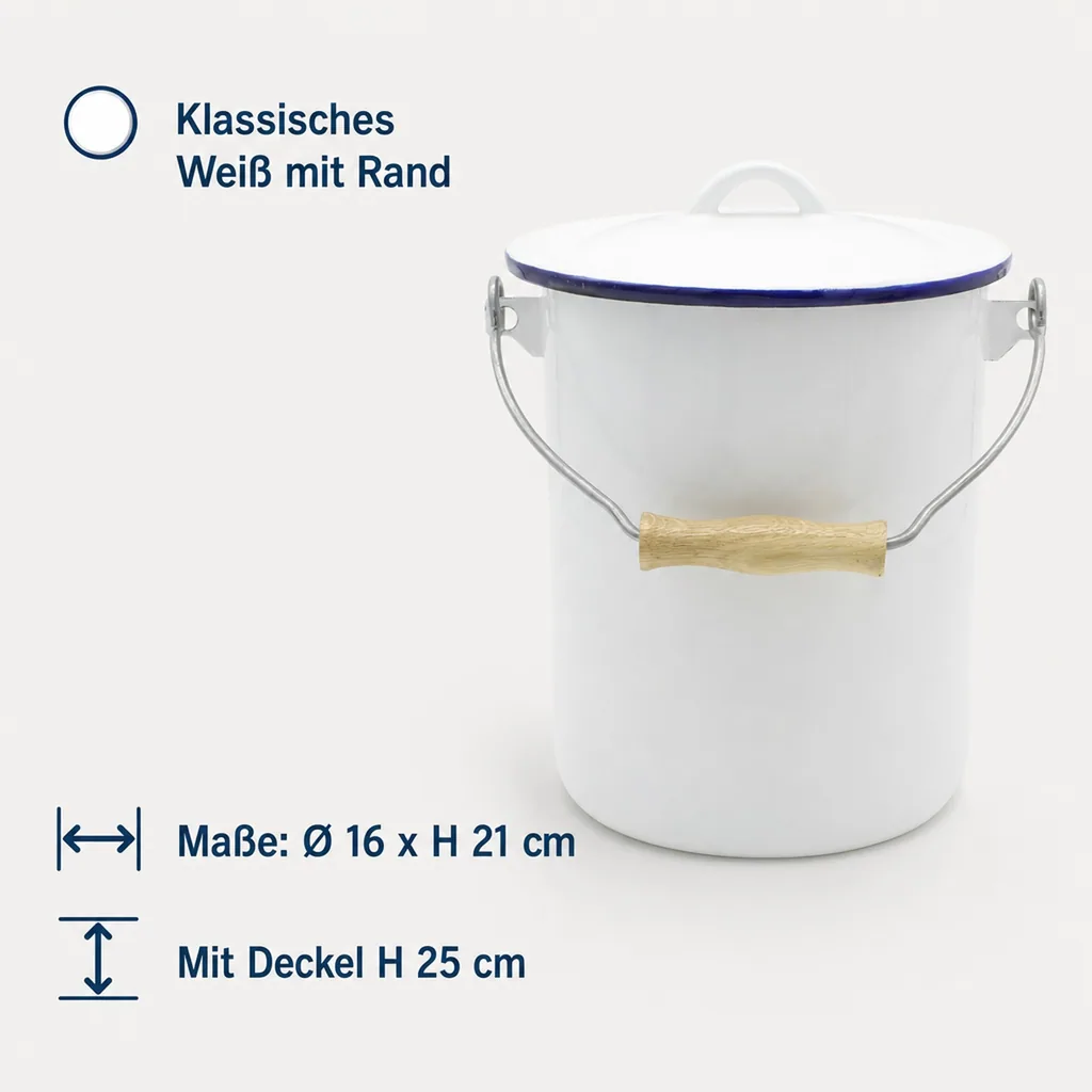 Abfalleimer, weiß, 3 Liter