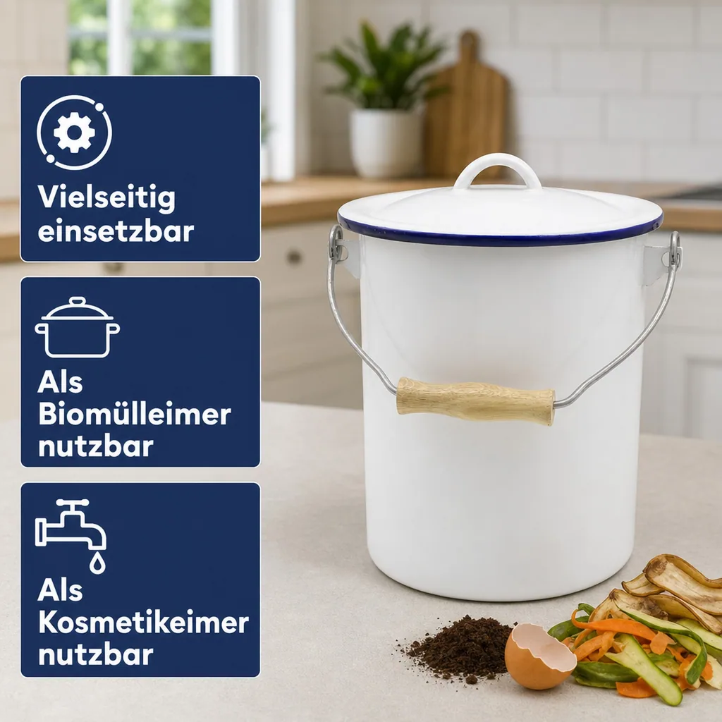 Abfalleimer, weiß, 3 Liter