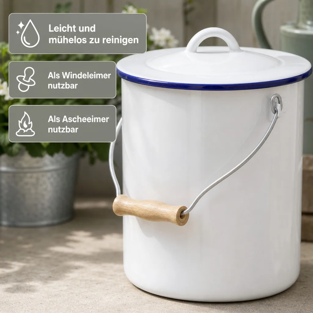 Abfalleimer, weiß, 3 Liter