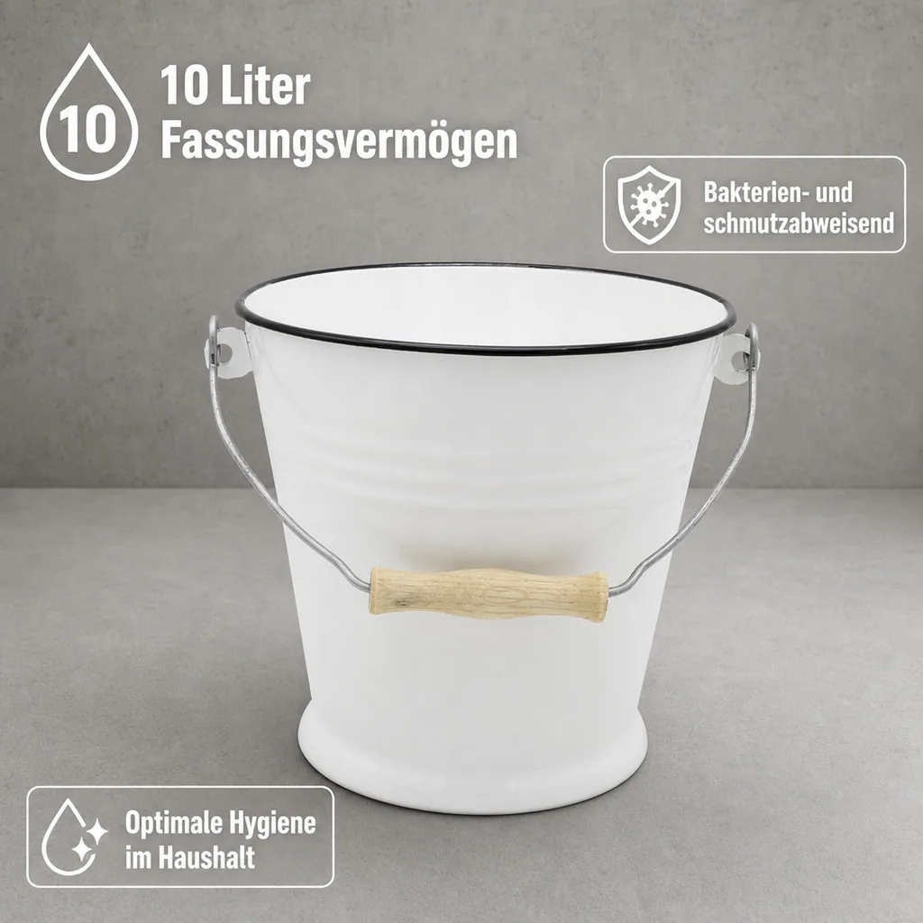 Wassereimer, Emaille, 10 L