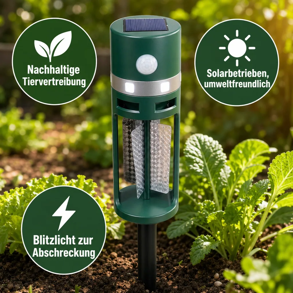 Solar-Tierschreck "Reflektor", mit Ultraschall und Blitzlicht