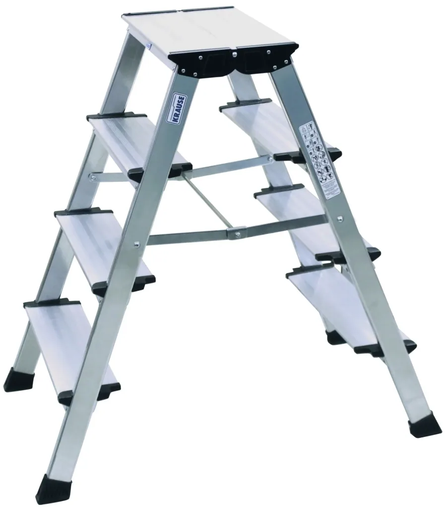 Treppo Doppel-Klapp Tritt (Alu), 2x4 Stufen