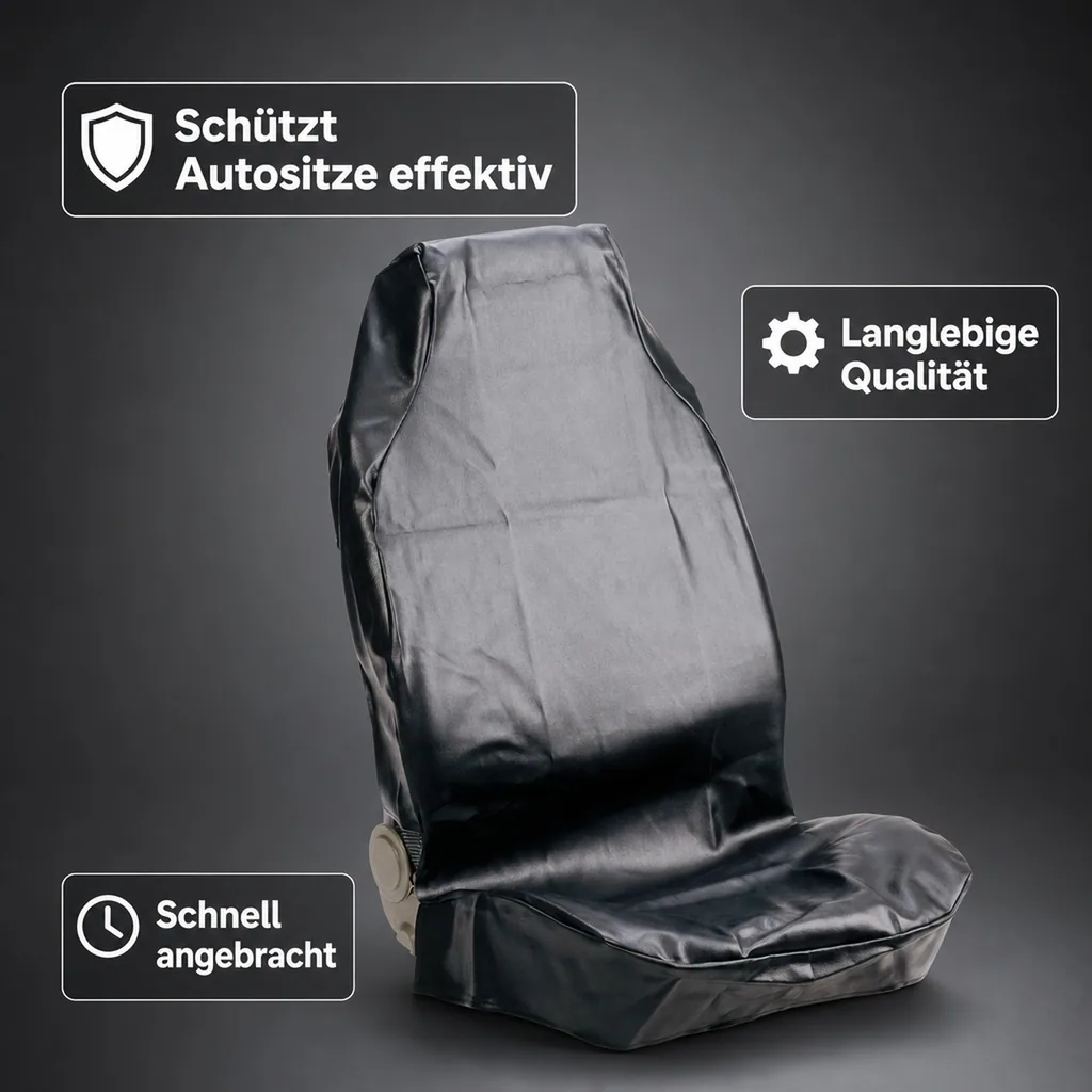 Sitzschoner Kunstleder, schwarz