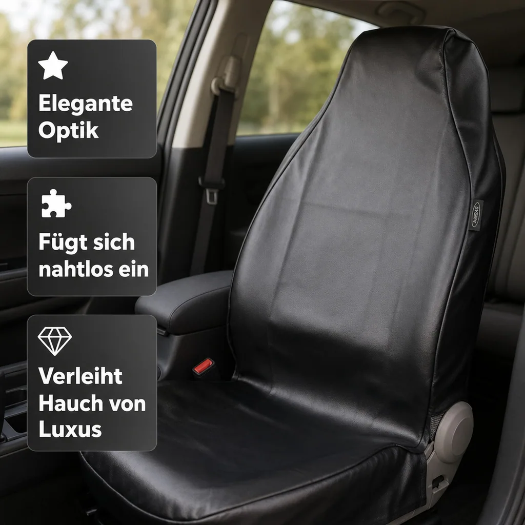 Sitzschoner Kunstleder, schwarz