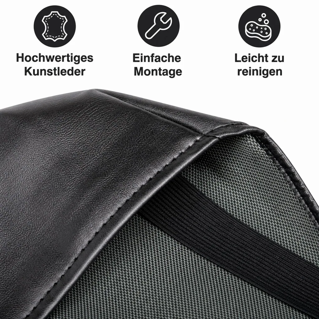 Sitzschoner Kunstleder, schwarz