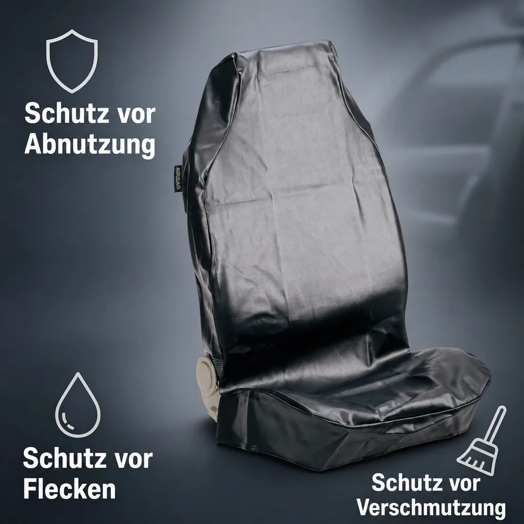 Sitzschoner Kunstleder, schwarz