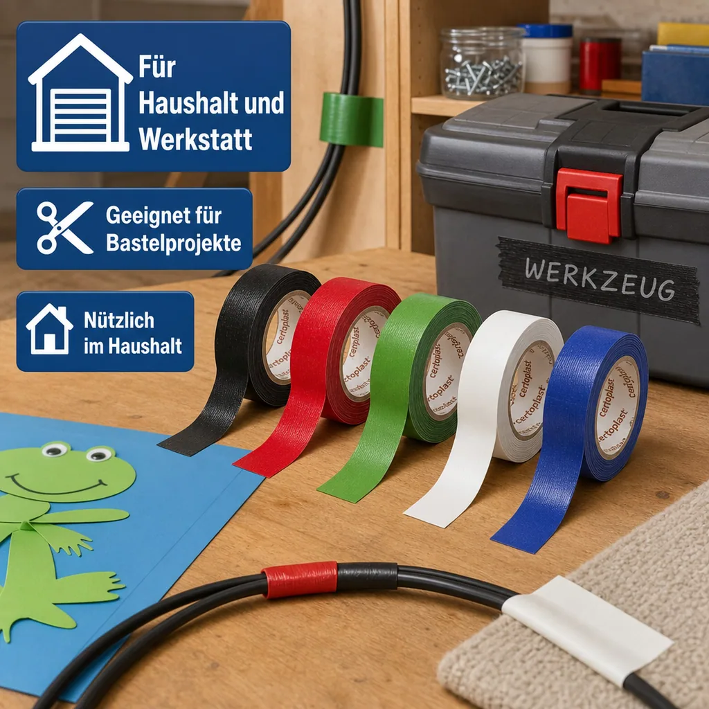 Gewebeklebeband farbig, 5er Set