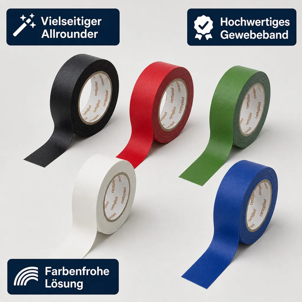 Gewebeklebeband farbig, 5er Set