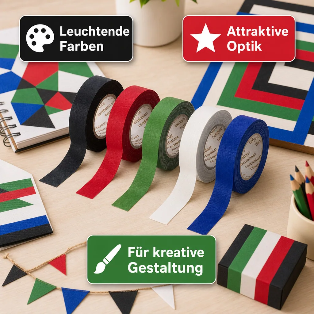 Gewebeklebeband farbig, 5er Set