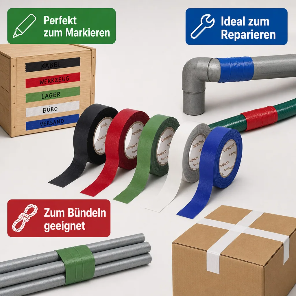 Gewebeklebeband farbig, 5er Set