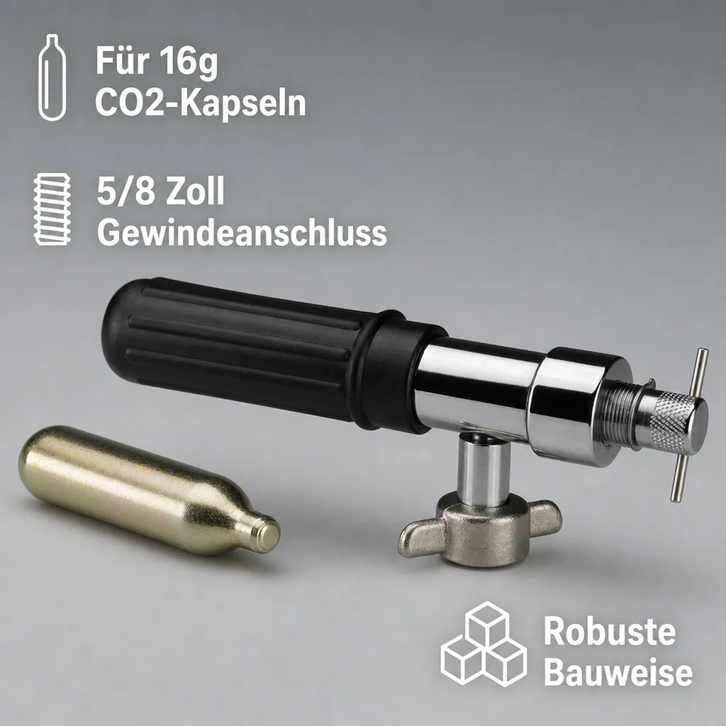 Kleindruckminderer für Kohlensäurekapseln - KEG-Ceomat Anschluß, Größe CO2 Anschluss: 5/8 Anschluss