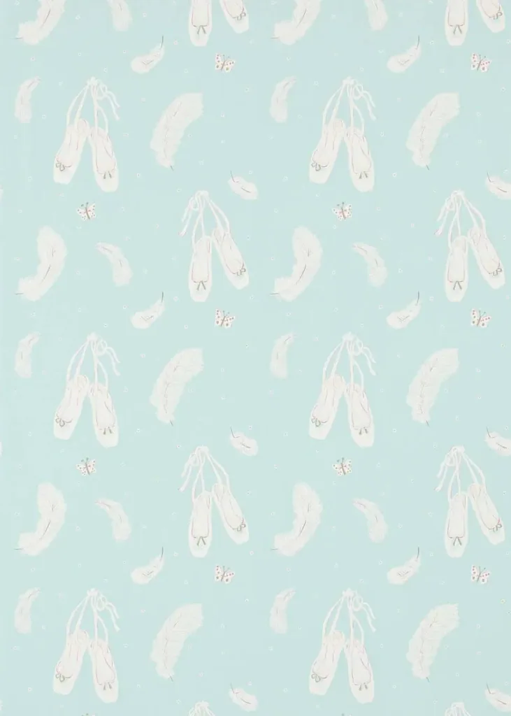 Little Sanderson Abracazoo Motivstoff Ballettschuhe hellblau aqua