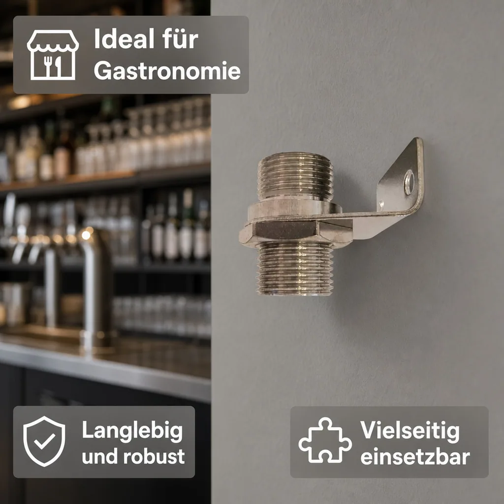 Wandhalter - 5/8 Zoll beidseitig, mit Haltewinkel, NW: 7 mm