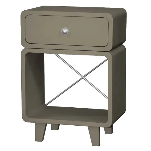 Laurette Nachttisch Chevet Zzzz, Farbe: grau
