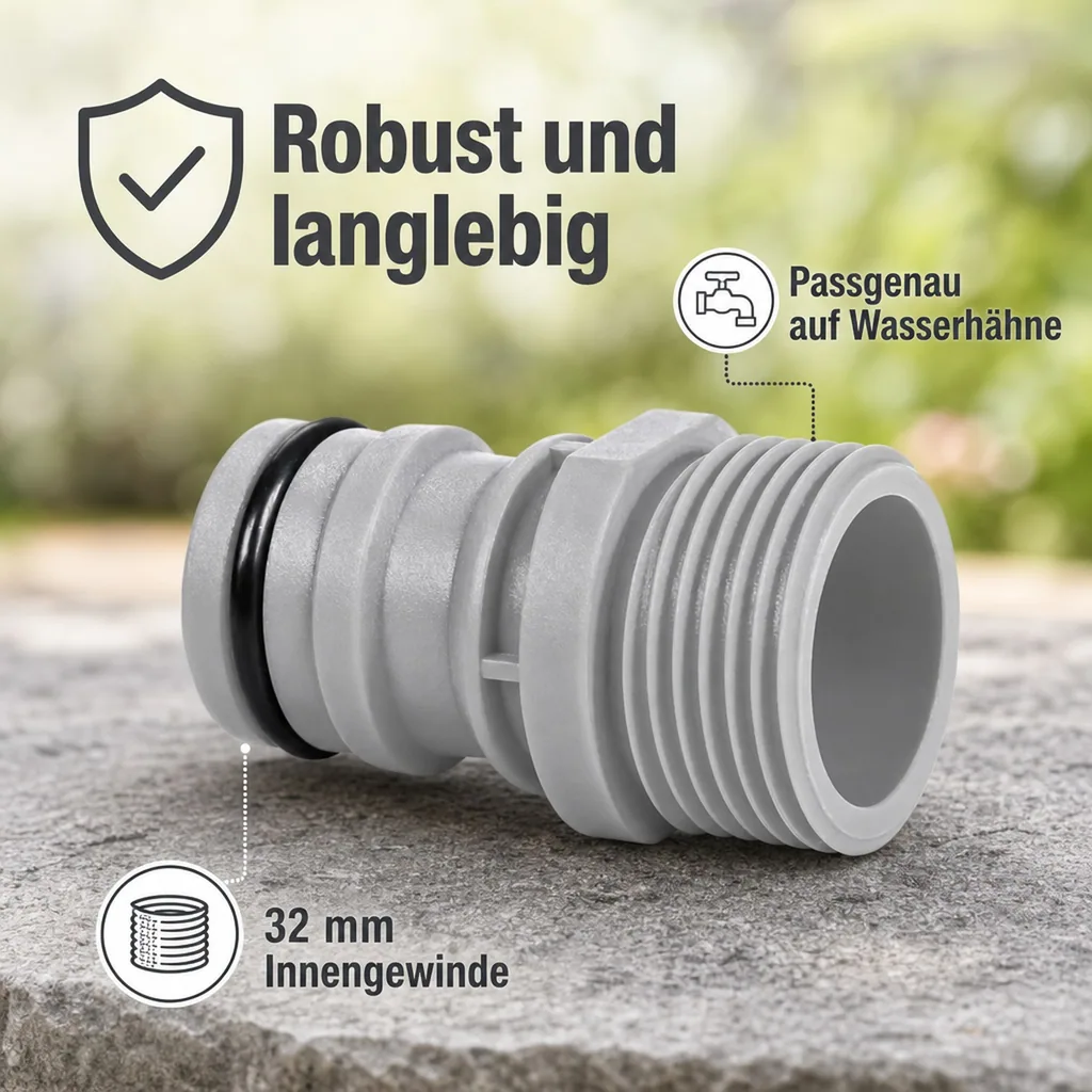 1 Zoll Wasserhahn Adapter, Wasserhahnanschluss, Aussengewinde